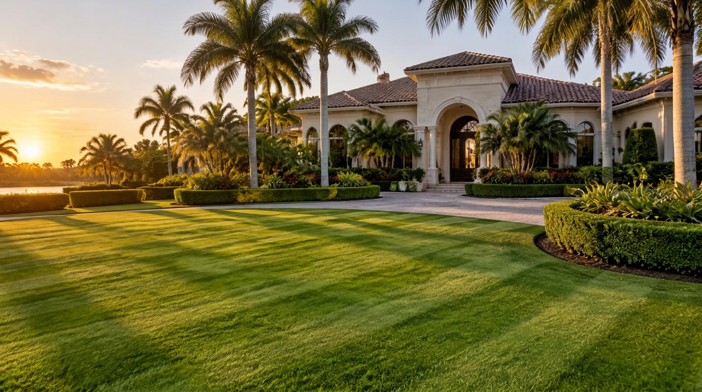 Manicured estate grounds in Ocala, Florida